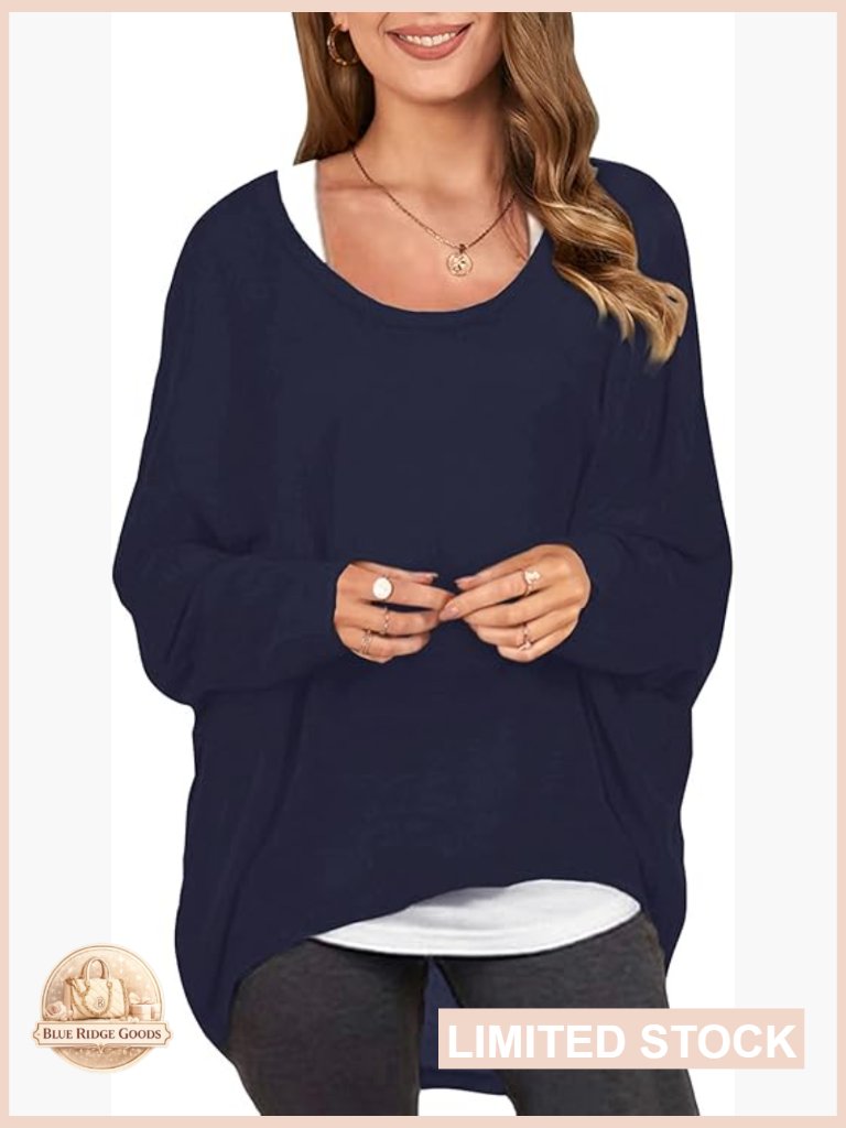 Oversized Batwing Sleeve Pullover Sweater Top Loose Fit Casual Chic Fall